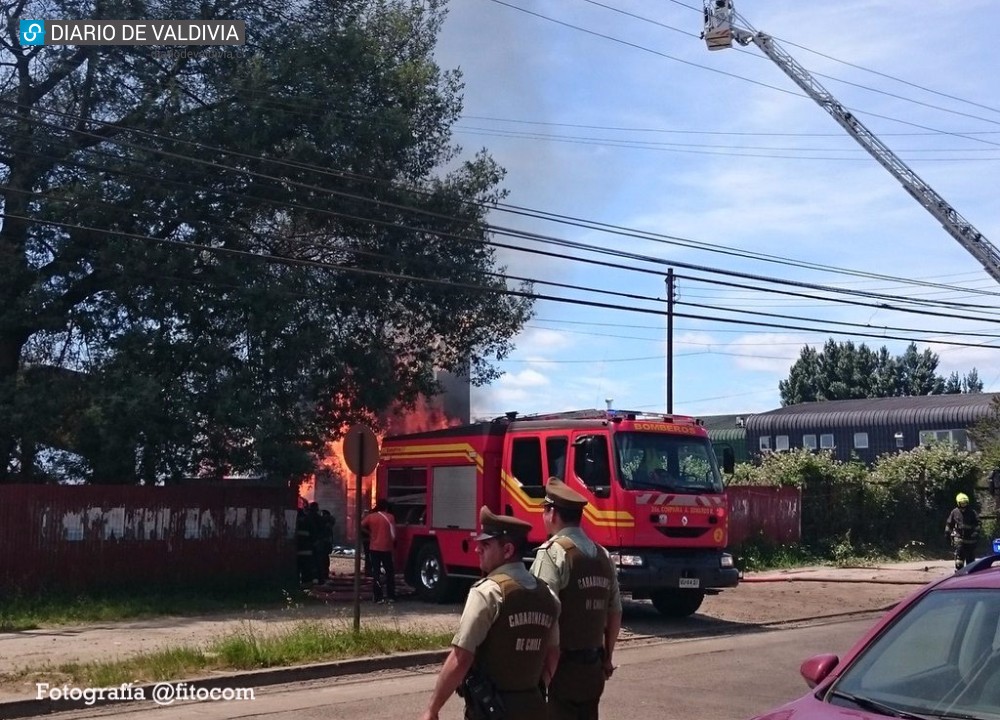 Combaten incendio en empresa de maderas en Las Animas