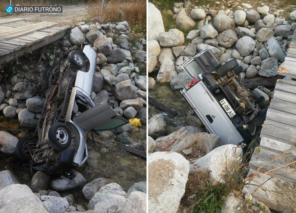 Camioneta cayó a un río en la zona cordillerana de Futrono