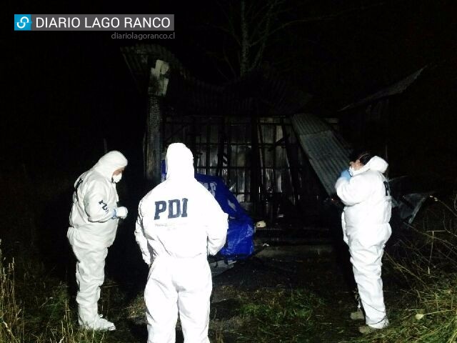 PDI investiga muerte de adulto mayor en incendio ocurrido en Lago Ranco