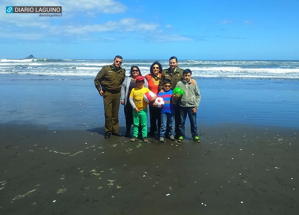 Niños laguinos conocieron el mar gracias a iniciativa de Carabineros