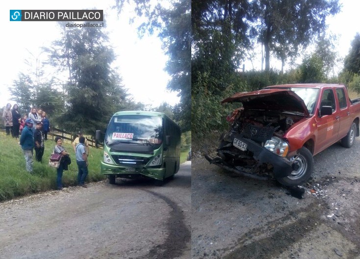 Una mujer resultó lesionada tras fuerte colisión entre bus y camioneta