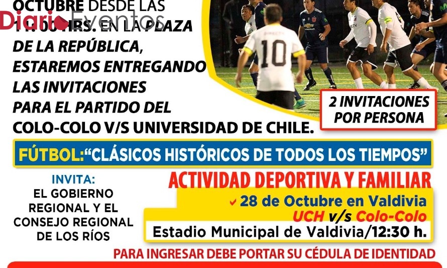 Este sábado desde las 11:00 Hrs. se repartirán las entradas gratuitas para Colo Colo vs U. de Chile