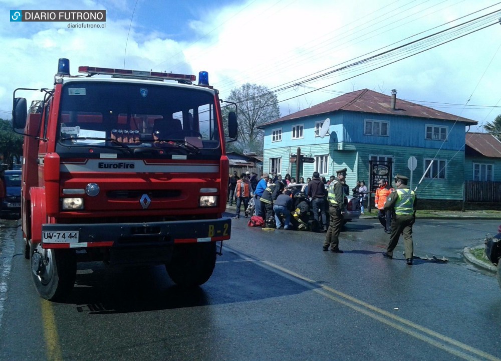 Una persona resultó lesionada tras colisión en calle O´Higgins de Futrono