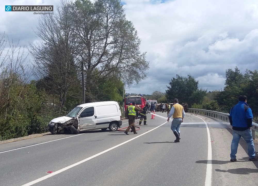 Maniobra de adelantamiento provocó accidente en sector Purey de Los Lagos