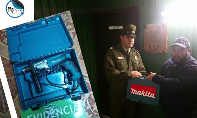 Carabineros de Los Lagos recuperó taladro robado y lo devolvió a su dueño