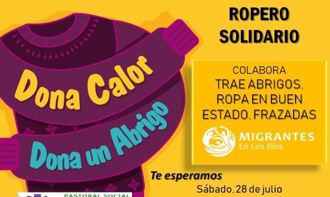 Invitan a colaborar en jornada de Ropero Solidario en Valdivia