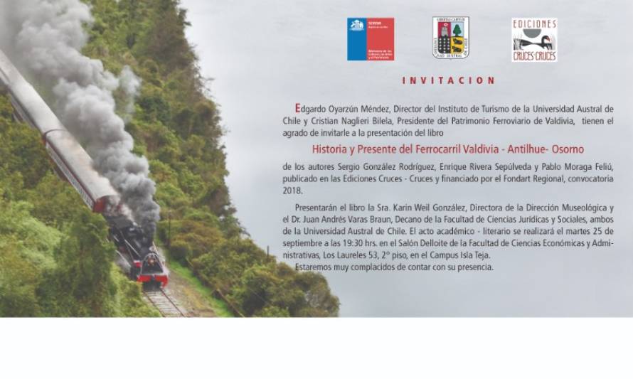 Invitan a presentación de libro que narra la historia y presente del tren "El Valdiviano"