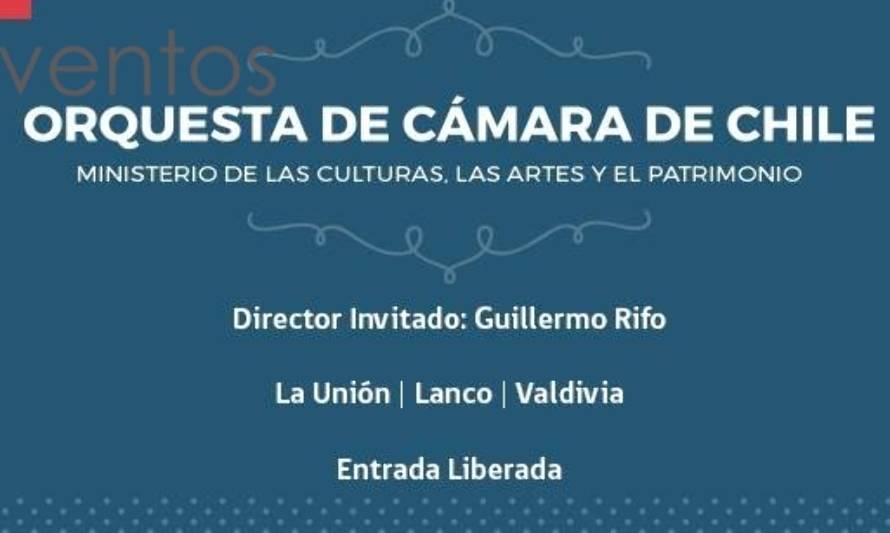 Orquesta de Cámara de Chile  realizará 3 conciertos en la Región de Los Ríos