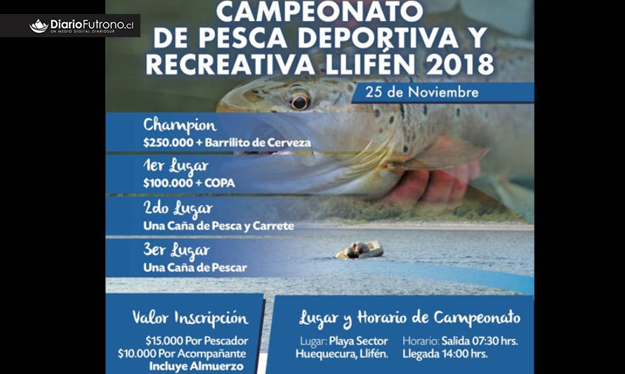 Todo listo para gran campeonato de pesca de los Boteros de Llifén 