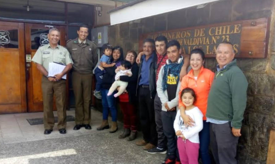 Gestión de Carabineros permitió emotivo reencuentro familiar en Los Lagos