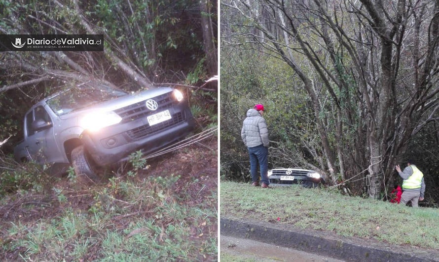 Camioneta protagonizó accidente en la ruta Valdivia-Paillaco