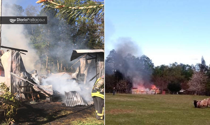 Fuego destruyó casa en Arco Iris