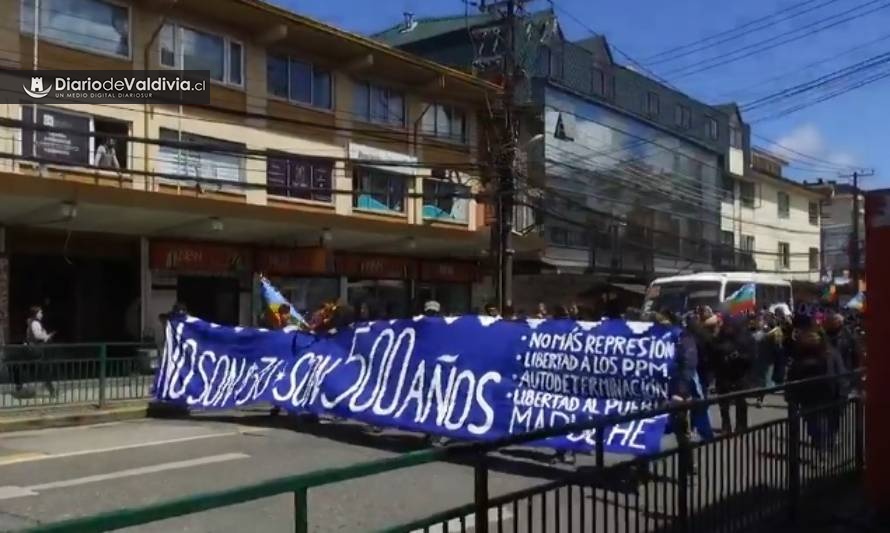 Universitarios, taxistas y comunidades mapuche marcharon por Valdivia