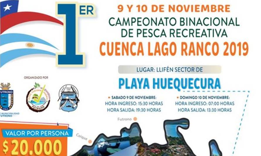 Este sábado y domingo: Campeonato Binacional de Pesca Recreativa en Cuenca Lago Ranco