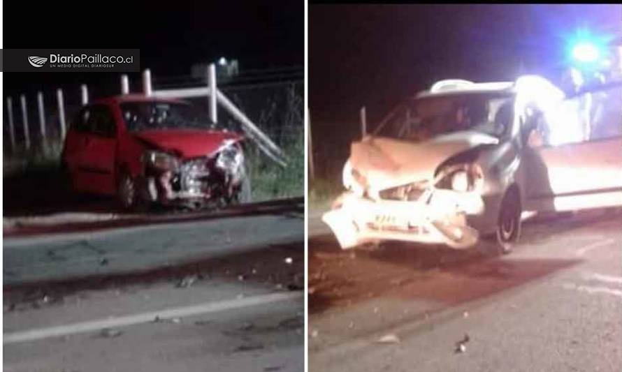 Colisión de automóviles en ruta Paillaco-Itropulli