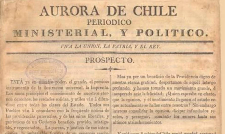 Consejo Regional y Colegio de Periodistas conmemorán la primera edición de La Aurora de Chile