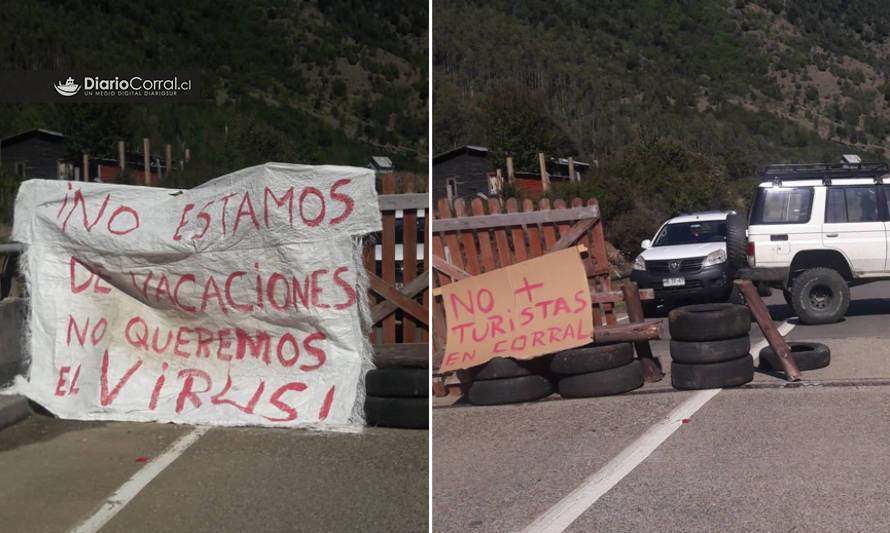 Vecinos de Corral bloquean acceso a las playas por llegada de turistas