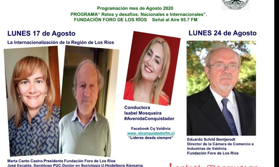 Fundación Foro de Los Ríos lanzará ciclo de programas en radio El Conquistador