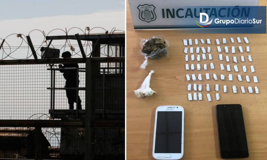 Gendarmes interceptan "pelotazo" con drogas y celulares en cárcel de Valdivia