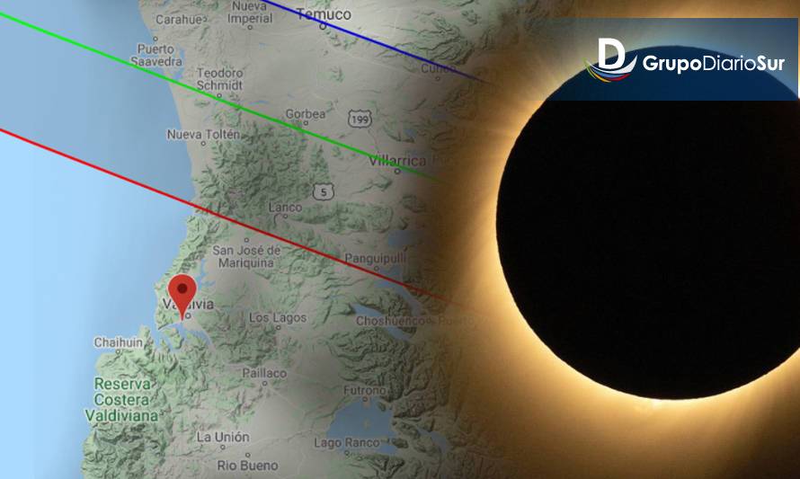 Cómo se percibirá el eclipse total de sol sobre Valdivia
