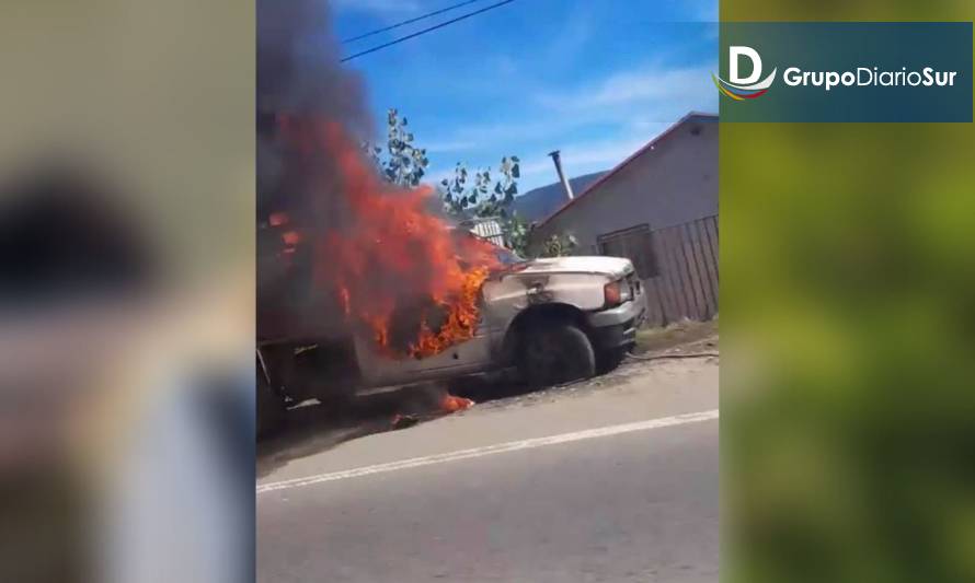 Alarma por incendio de vehículo en Valdivia