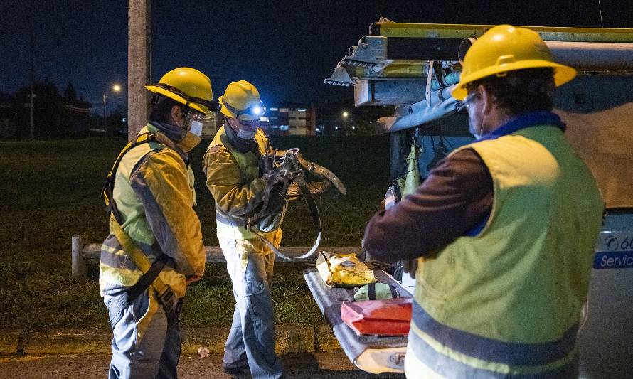 Saesa activó plan de contingencia ante posibles cortes de luz por sistema frontal en la zona 