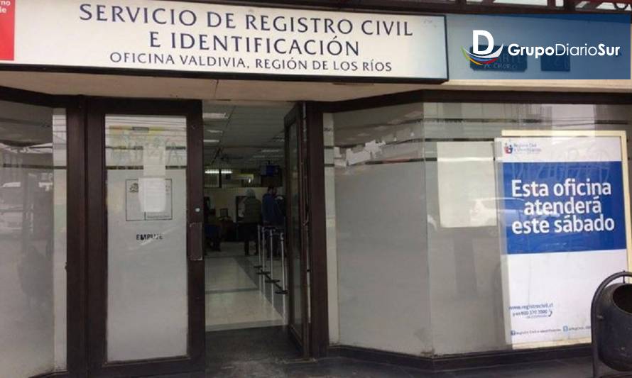 Registro Civil de Valdivia anuncia atenciones especiales los sábados