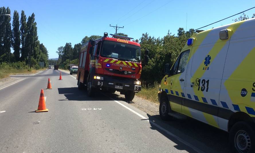 Reportan accidente vehicular en la comuna de Los Lagos