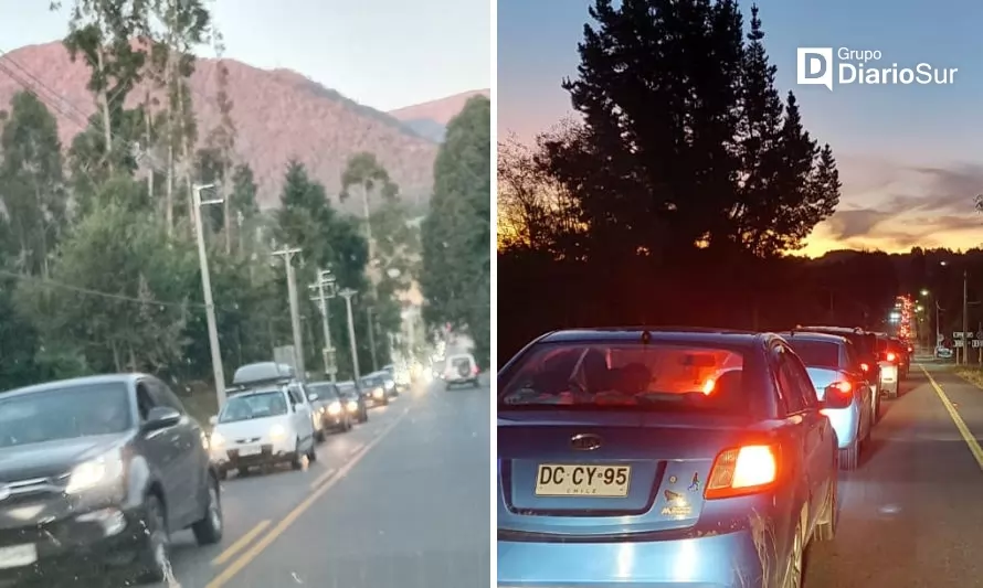 Reportan kilométrico taco en ruta Llifén-Futrono: concejal pide intervenir semáforo