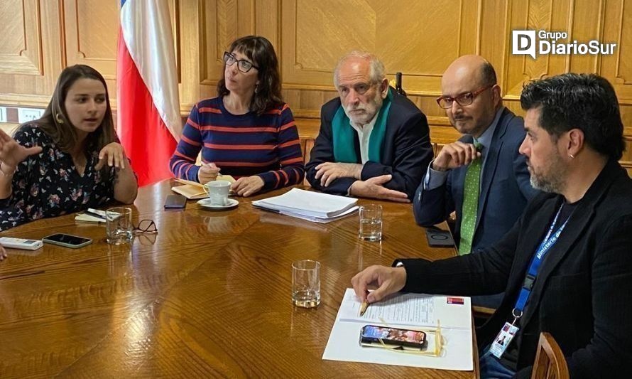 El diputado Marcos Ilabaca y la alcaldesa de Valdivia, Carla Amtmann se reunieron con el ministro Montes. Créditos: Cedida.