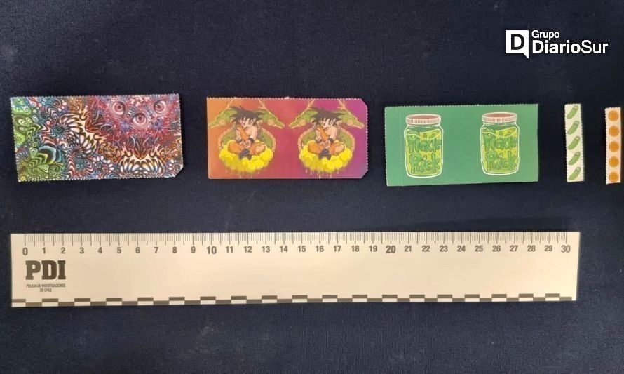 Estampillas de LSD. Créditos: PDI Los Ríos.