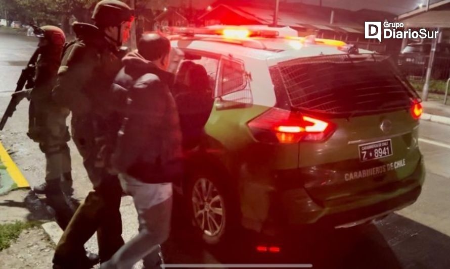 Detención ocurrida este jueves. Créditos: Carabineros Los Ríos.