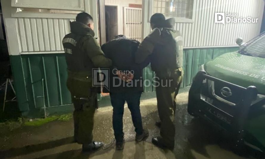El detenido presenta antecedentes policiales. Créditos: Carabineros de Futrono.