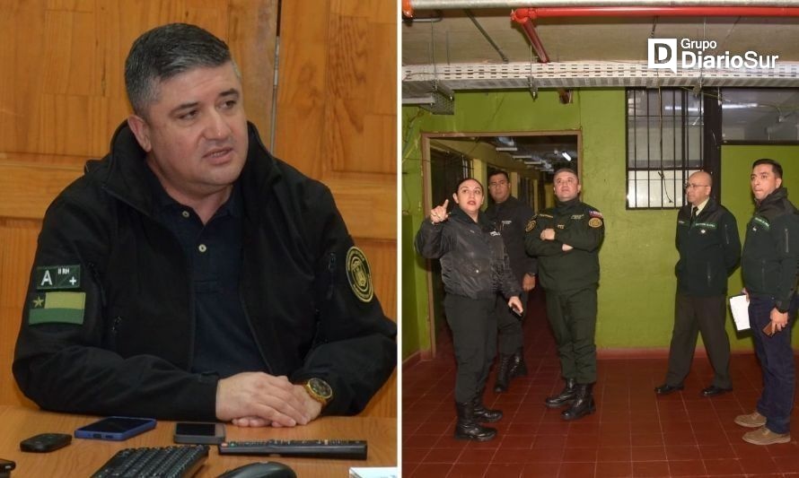 El subdirector operativo en la visita a los penales de Río Bueno y La Unión. Crédito: Cedida.