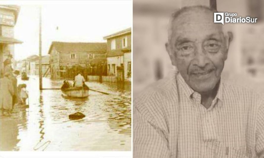 Sector Collico inundado por el Riñihuazo. Créditos: "1960 Memorias de un desastre" / Héctor "Beto" Gómez. Créditos: Diario Austral.