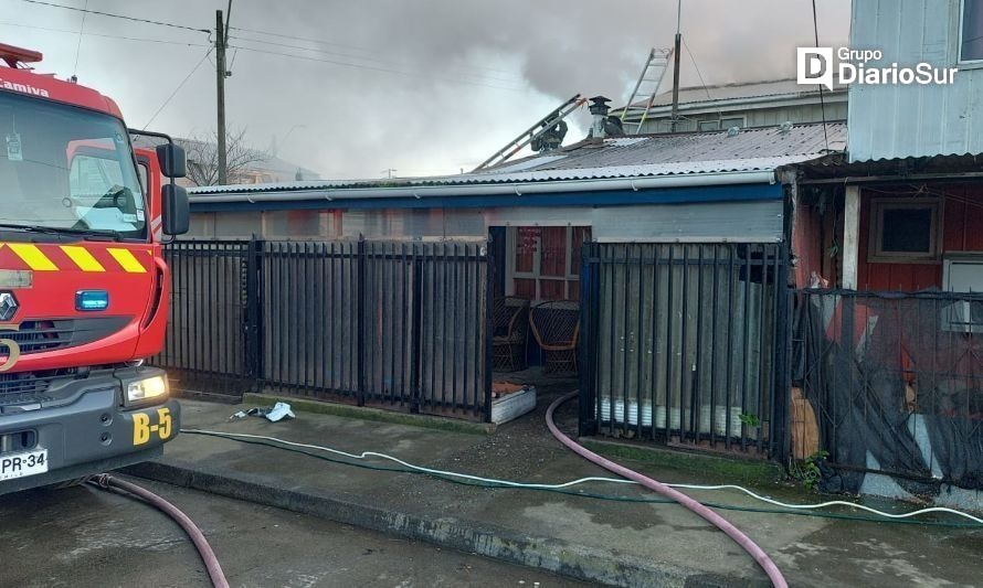 Incendio afectó vivienda en Valdivia