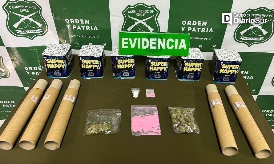 Drogas fueron valoradas en más de un millón de pesos. Créditos: Carabineros Los Ríos.