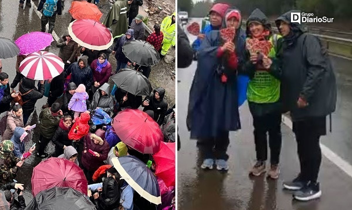 La comunidad de Los Lagos salió a las calles a recibir a Camila y Marcos