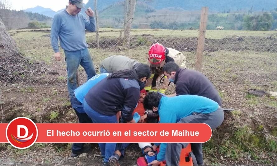 Hombre resultó con lesiones tras caerse de su moto en la ruta