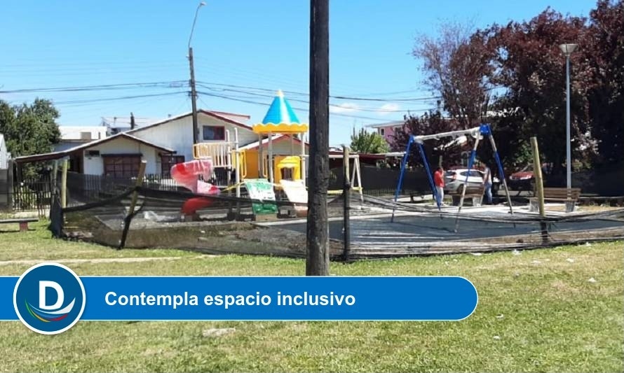 Plaza en barrio Teniente Merino contará con nuevos juegos infantiles