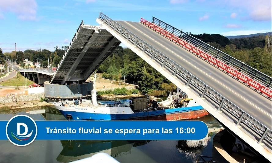 Lunes 15: MOP realizará nueva apertura de puente Cau Cau para paso de nave