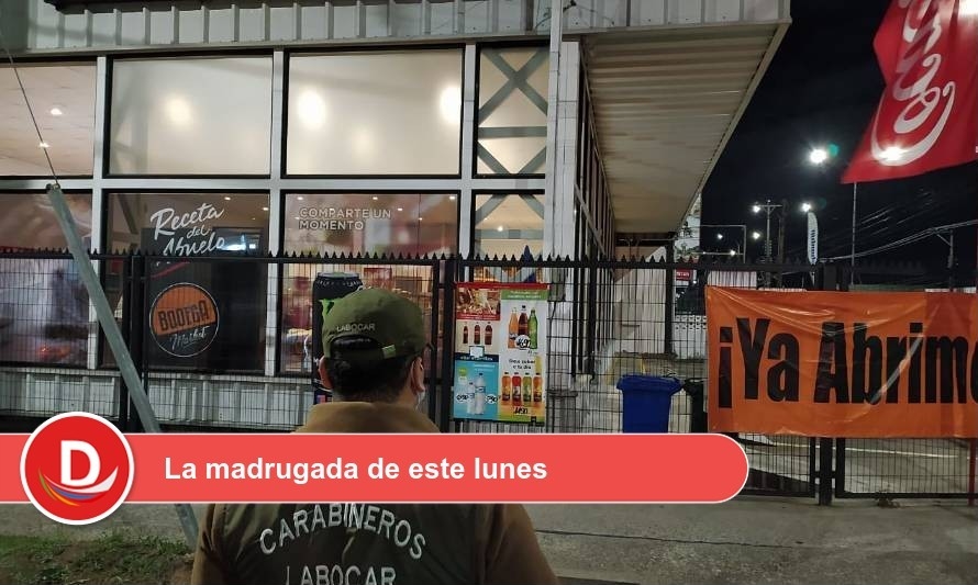 Valdivia: Menor de 15 años fue detenido por robo a Bodega Market