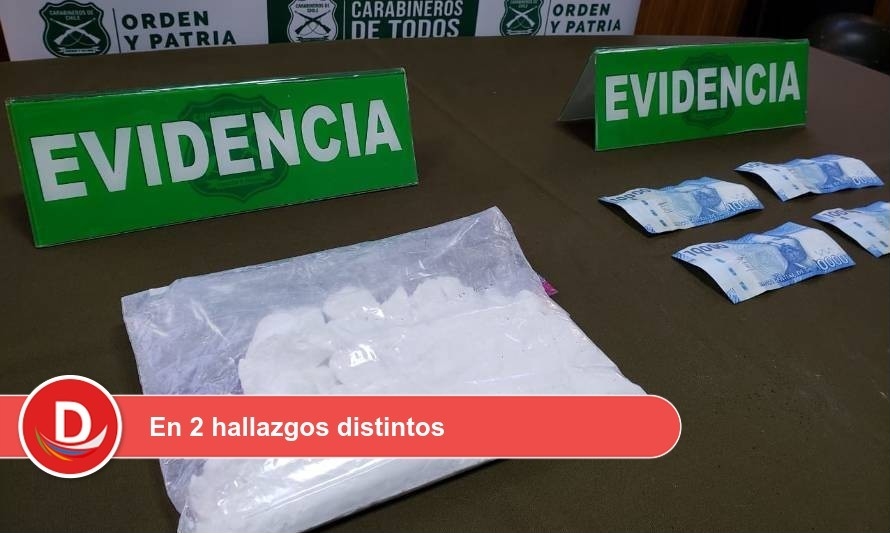 OS7 Valdivia decomisó más de 1/2 kilo de drogas durante las últimas horas en Los Ríos