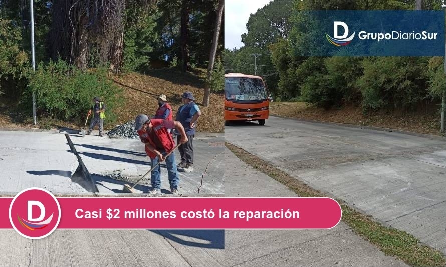 Dan solución provisoria a deformación de pavimento en avenida Simpson