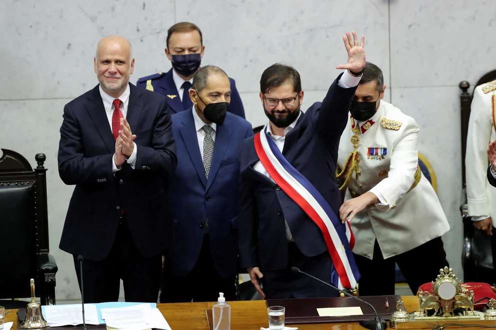 Gabriel Boric juró como presidente de Chile. (Crédito: Reuters/Iván Alvarado).