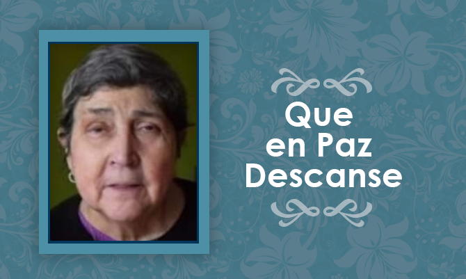 [Defunción] Falleció María Raquel Díaz Castro Q.E.P.D.